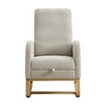 thumbnail image 5 of Furvclv Gliding Rocking Chair With Retractable Footrest & High Back, Upholstered Leisure Lounge Armchair With Side Pocket, Glider Chair For Living Room Bedroom, 5 of 9