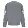 thumbnail image 4 of Miluxas Women's Floral Pattern Crewneck Long Sleeve Drop Shoulder Sweaters Pullover Tops Gray S(S), 4 of 9