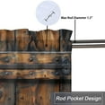 thumbnail image 5 of Wooden Barn Door Window Curtain Valances Rustic Farmhouse Country Retro Rustic Western Rod Pocket Valances for Bedroom Living Room Dining Room 54 by 18 in, 1 Panel, 5 of 6