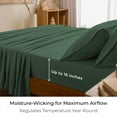 thumbnail image 3 of Mellanni 7 Piece Bed Sheet Set Brushed Microfiber, Deep Pocket, Split King, Emerald Green, 3 of 5