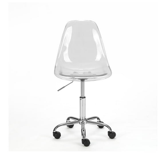 Heavenly Collection Acrylic Office Chair, Clear Office Chair, Acrylic Desk Chair, Acrylic Adjustable Chair, Adjustable Office Chair, Acrylic Swivel Chair, Clear Chair with Wheels, Office Chair