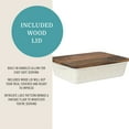 thumbnail image 4 of The Pioneer Woman 9" x 13" Vintage Lace Ceramic Casserole Baking Dish with Wood Lid, Linen, 4 of 14