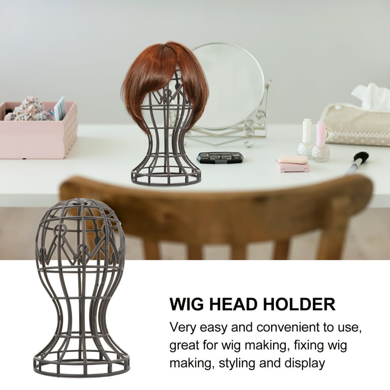 2Pcs Portable Wig Head Stand Holder Hair Styling Display Beauty Accessories  