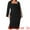 Black, variant on DARING DIVA Plus Size Square Neck Long Sleeve Back Slit Bodycon Dress 1X Black