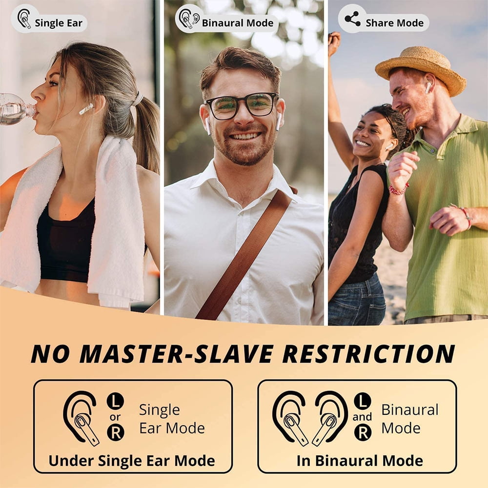 Bluetooth Headphones 5.2,Wireless Sport Headset IPX7 Stereo Waterproof In-Ear Earphones Integrated HD Mic Headsets,for AirPods/Android/iPhone Earbuds