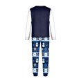 thumbnail image 6 of Family Christmas Pajamas Matching Sets, Merry Christmas Tree Text Print Navy Tops with Fair Isle Snowman Pants, Long-Sleeve Loungewear Sleepwear for Couples, Women, Men, Kids and Baby, 6 of 6