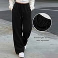 thumbnail image 6 of Guluxicc Women's Sweat Pants with Pockets Elastic Waist Drawstring Loose Wide Leg Trousers for Everyday Fall Winter, 6 of 8