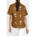 thumbnail image 2 of HAPPY BAY Women's Casual Short Sleeve Blouse Shirt Solid Blouses Button Up Dress Tops Tee Shirts Hawaiian Dresses for Women S plus-size Brown_X519, 2 of 4