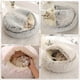 thumbnail image 2 of Cama redonda de felpa suave Colchón para mascotas Cesta cálida y cómoda Saco de dormir 2 en 1 para perros Nido para Pequeño, Gris, 2 of 5