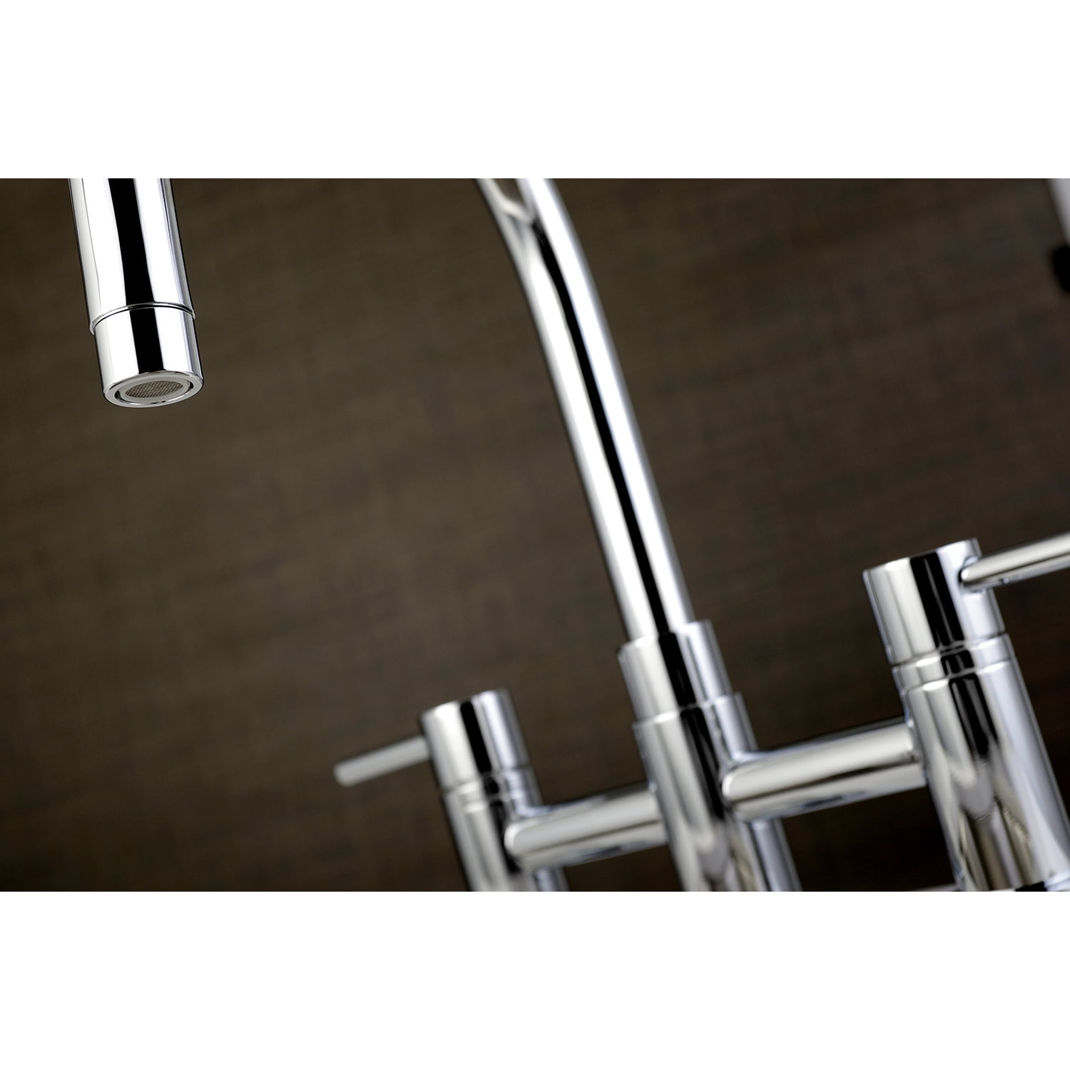 Kingston Brass KS8271DLBS Concord Two-Handle Bridge Kitchen Faucet with Brass Side Sprayer, Polished Chrome