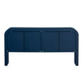 thumbnail image 6 of Striped Accent Cabinet with 4 Doors, Atumon Buffet Cabinet with Adjustable Shelves, Modern Accent Cabinet Furniture for Hallway Entryway Living Room, 63"L x 14.9"W x 31.8"H, Blue, 6 of 10