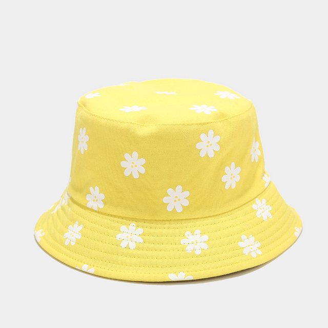 Chapeau Bob Réversible Unisexe Imprimé Double Face, Jaune