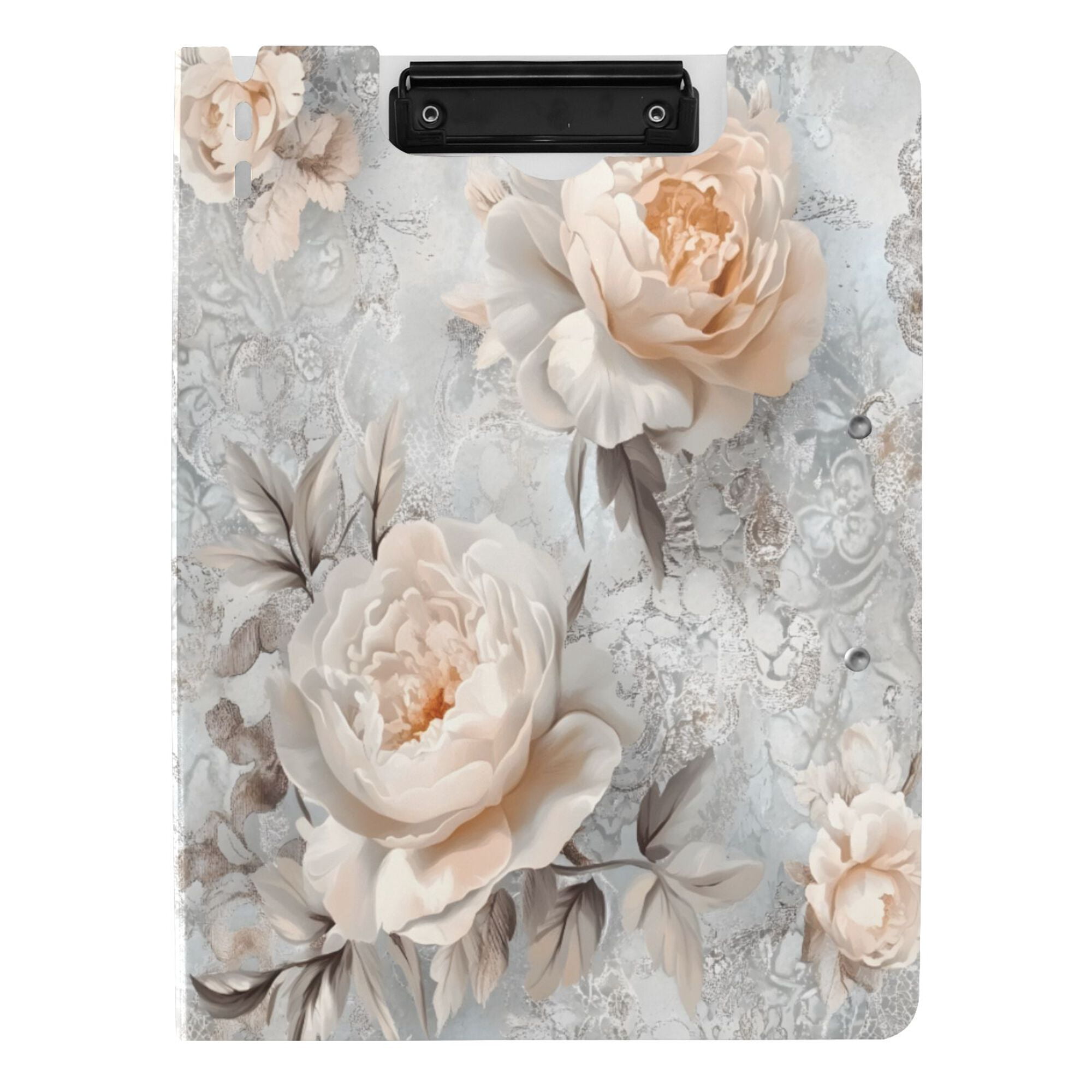 FORMRS A4 Clipboard Folder with Pen Holder Horizontal Foldable School Office Binder, Beautiful Floral