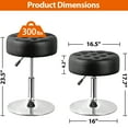 thumbnail image 2 of ZENY 2 Pieces Adjustable Swivel Makeup Metal Frame Salon Stool Modern Big Size Round Vanity Stool Chair, Black, 2 of 9
