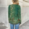 thumbnail image 4 of HLKJKLS Long Sleeve Shirts For Women Long Sleeve V Neck Casual Basic Tee Trendy Fall Loose Fit Green S-3Xl, 4 of 6