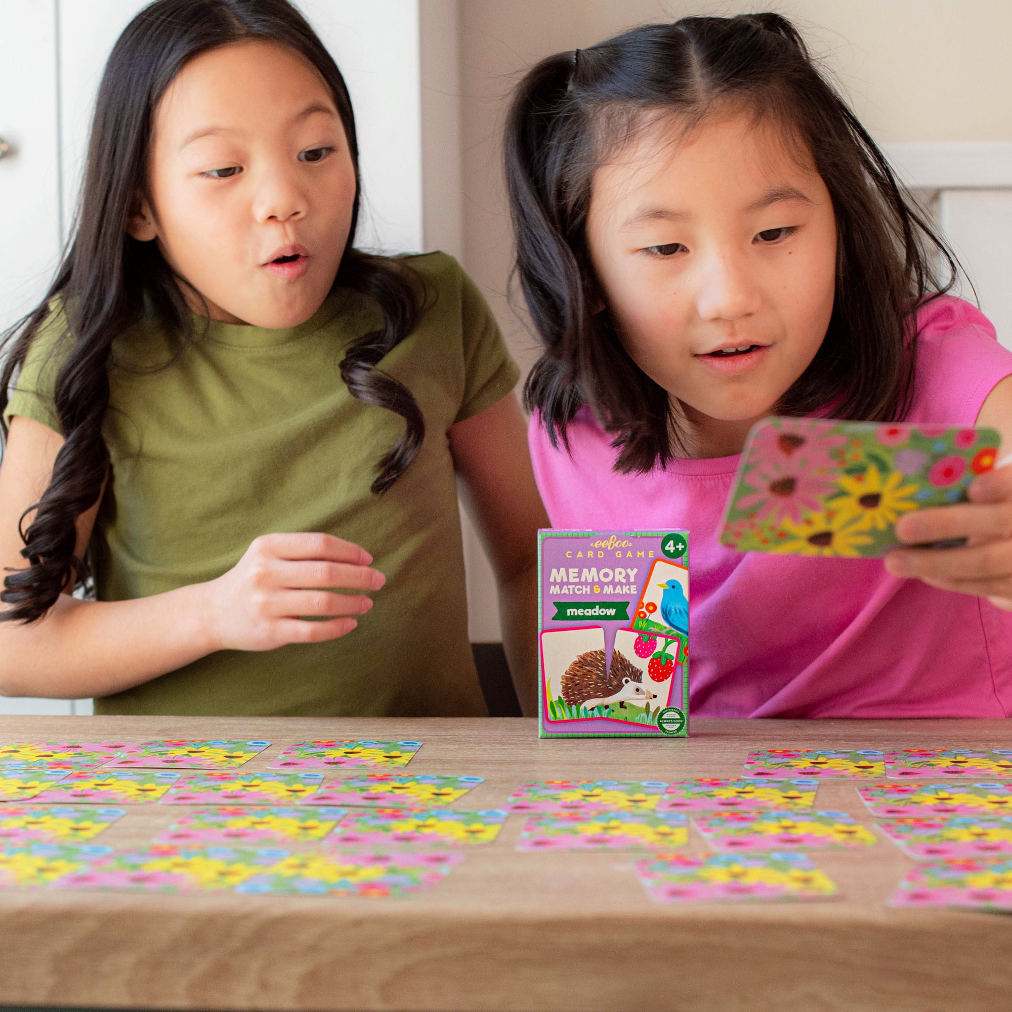 eeBoo Meadow Memory Match & Make Game, Ages 4+ For 1-4 Players - Sharpens Visual Acuity, Concentration, And Memory Skills, 48 Cards, 24 Pairs
