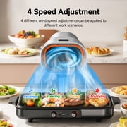 Portable Range Hood with Carbon Filters, Aobosi 4-Speed Vent Fan with LED Ring Light, Compact Smoke Extractor for Small Kitchen, RV, Indoor BBQ & Camping, Dishwasher-Safe Filter