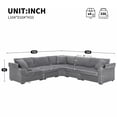 thumbnail image 2 of Harper & Bright Designs Convertible L Shaped Sectional Sofa, Corduroy Corner Couch with Armrest Storage and Cup Holders, Oversized Comfy Modular Sofa with Irregular Corner and USB, 106" Gray, 2 of 18