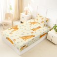 thumbnail image 4 of Homewish Golden Retriever Animal Twin Sheets,Dog Paws Bone Bedding,Yellow,3-Piece,1 Fitted Sheet and 1 Pillowcase, 4 of 6
