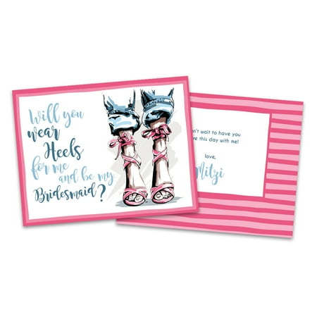 Personalized High Heels Will You Be My Bridesmaid Invitation