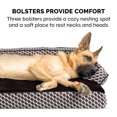 thumbnail image 3 of FurHaven Pet Products Plush & Decor Comfy Couch Cooling Gel Top Short Sided Sofa Pet Bed for Dogs & Cats - Diamond Brown, Jumbo, 3 of 13