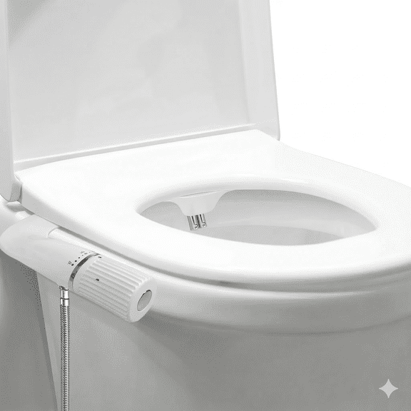 Bidet Attachment ABS Ultra Slim Bidet Toilet Attachment with Double Nozzle Toilet Shower Non-Electric Gentle Flushing Butt Shower for All People