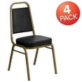 thumbnail image 4 of 4 Pk. HERCULES Series Trapezoidal Back Stacking Banquet Chair in Black Vinyl - Gold Frame, 4 of 9