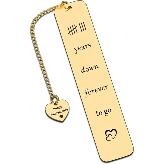 8 Years Anniversary Bookmark Gifts for Him Her Bronze 8th Anniversary-Wedding Gifts for Couples Wife Husband Golden Bookmarks Gift for Women Men Book Lovers Wedding Christmas Valentines Birthday