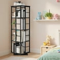 thumbnail image 2 of 4-Tier Rotating Bookshelf, Freestanding Corner Bookshelf, 360° Spinning Bookcase, Industrial Style Storage Rack Swivel Bookcase Corner Storage Organizer for Living Room, Bedroom, Study, 2 of 12