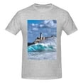 thumbnail image 4 of Bingfone Lighthouse In Havana Men'S Loose Fit Short-Sleeve Pocket T-Shirt, 4 of 7