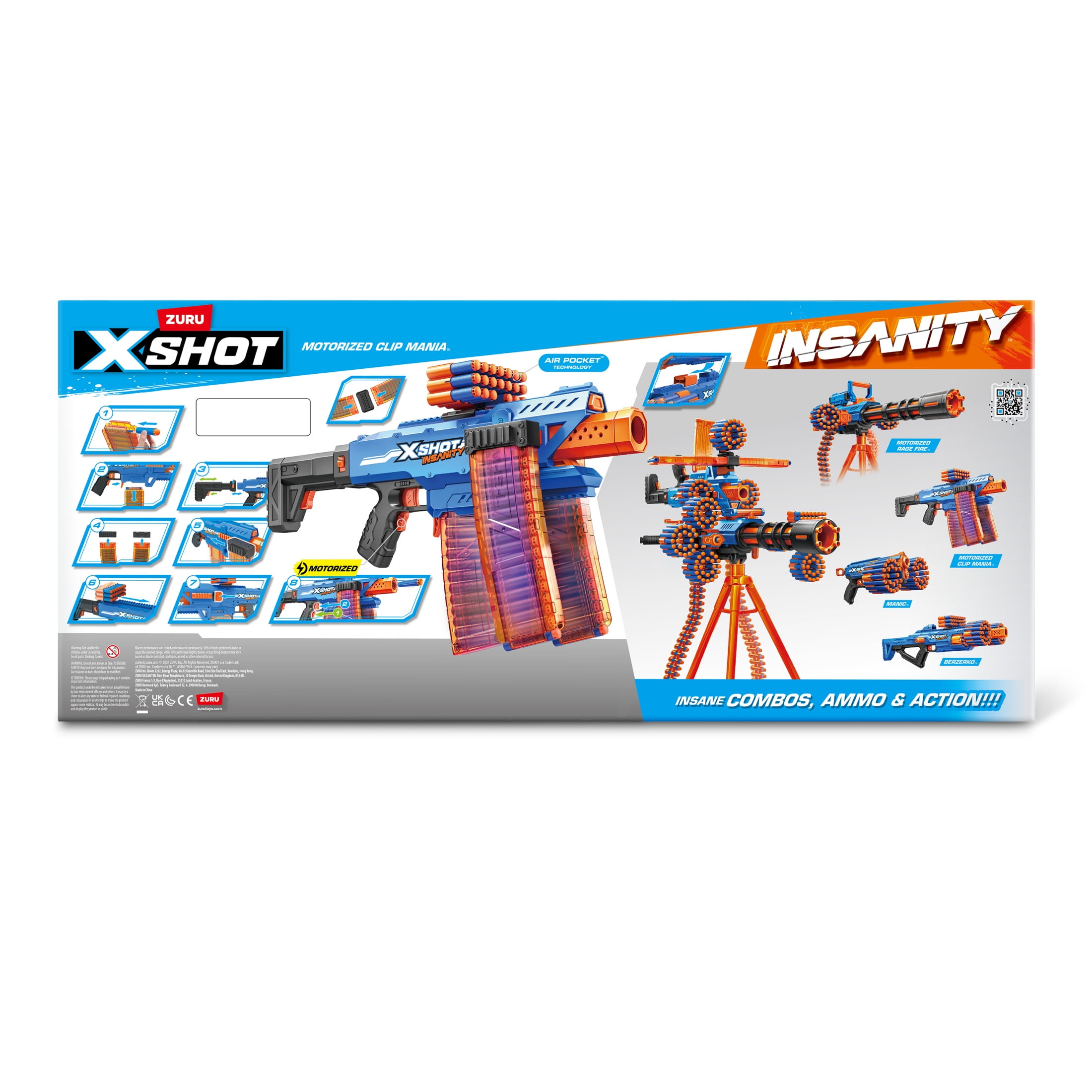 XSHOT Insanity Motorized Clip Mania (72 Darts) Outdoor Foam