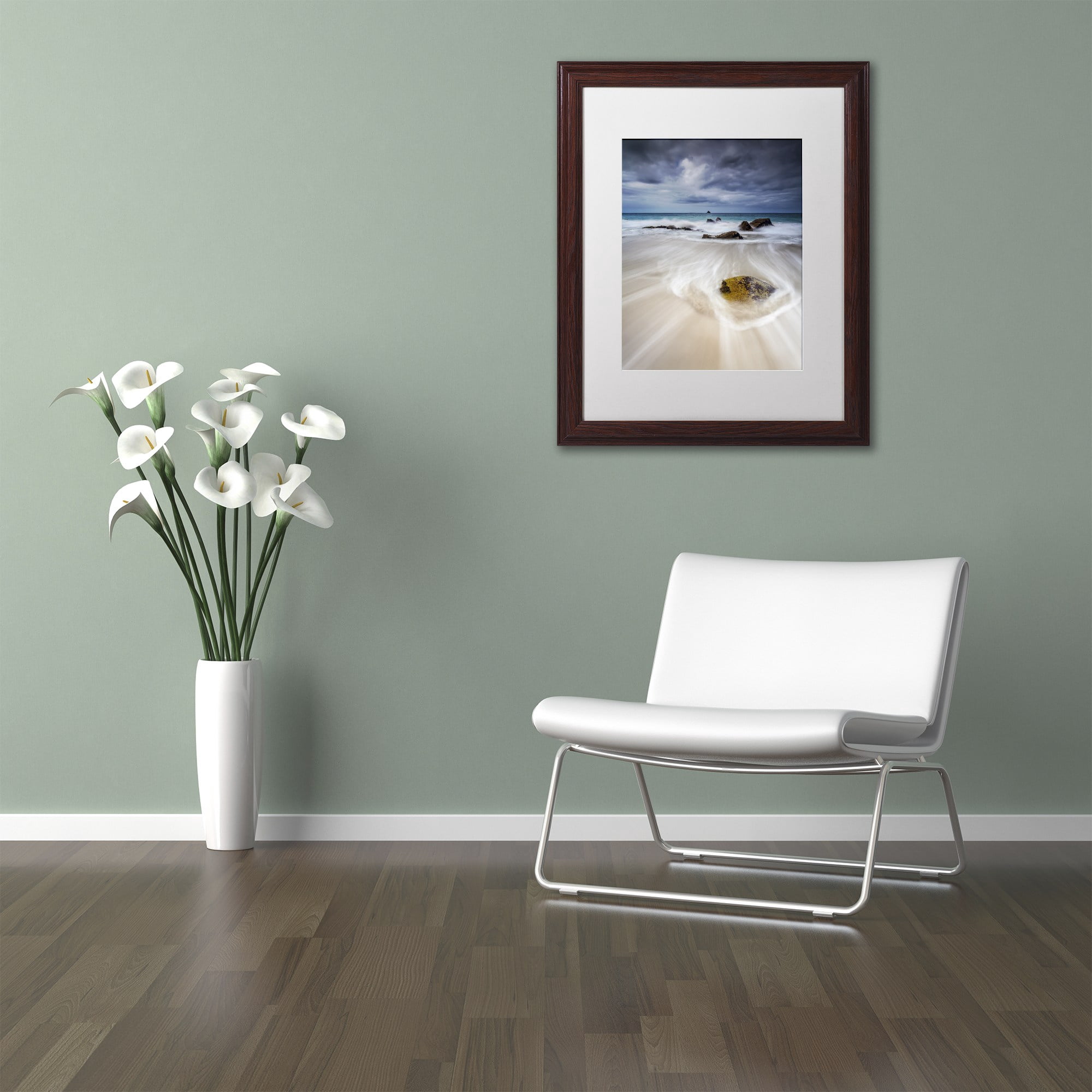 Trademark Fine Art "Waveguide" Canvas Art by Mathieu Rivrin, White Matte, Wood Frame