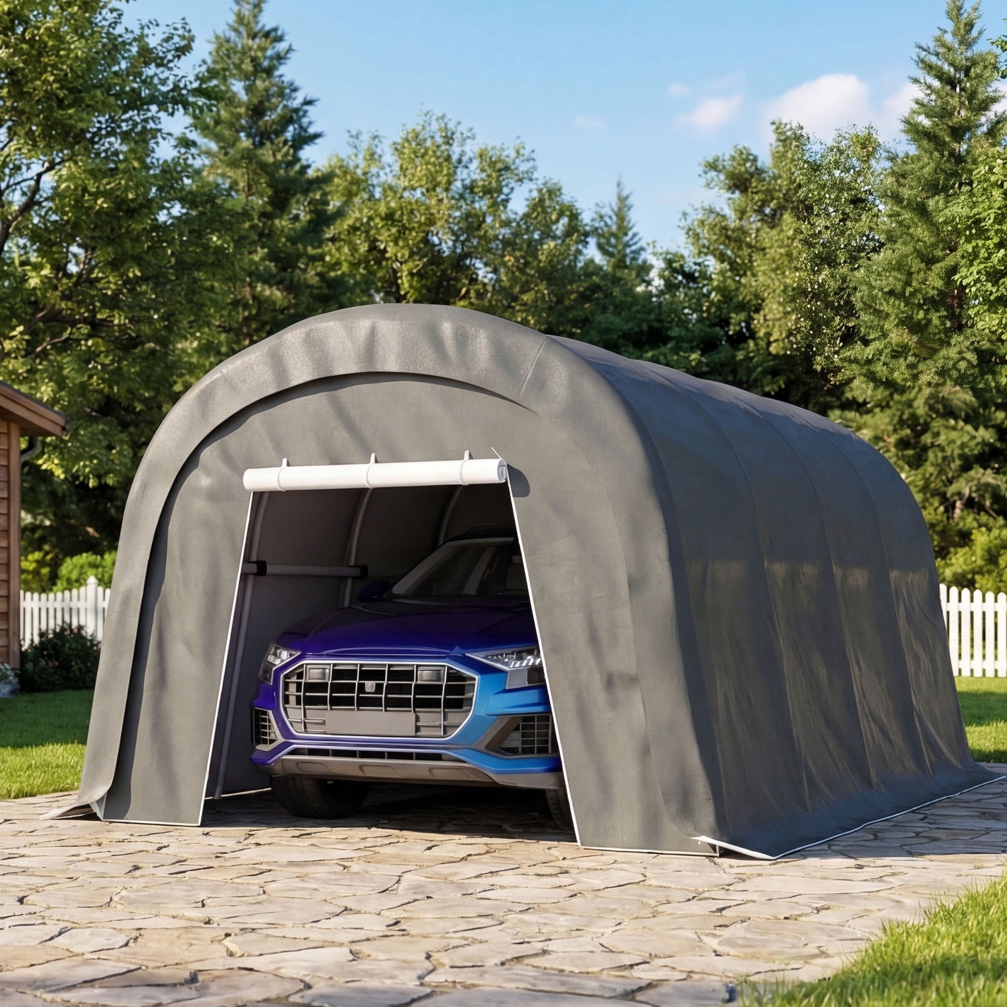 MOALCOFER 10'x20' Carport,Heavy Duty Car Canopy with Steel Frame,Portable Garage with Weatherproof Cover