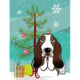 thumbnail image 1 of Drapeau Arbre de Noël et Basset Hound Taille Jardin, 1 of 1