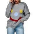 thumbnail image 1 of Gibobby Suéter casual mujer, Suéter de Manga Larga algodón a Rayas con Cuello Redondo Suéter para Mujer(Gris,M), 1 of 5