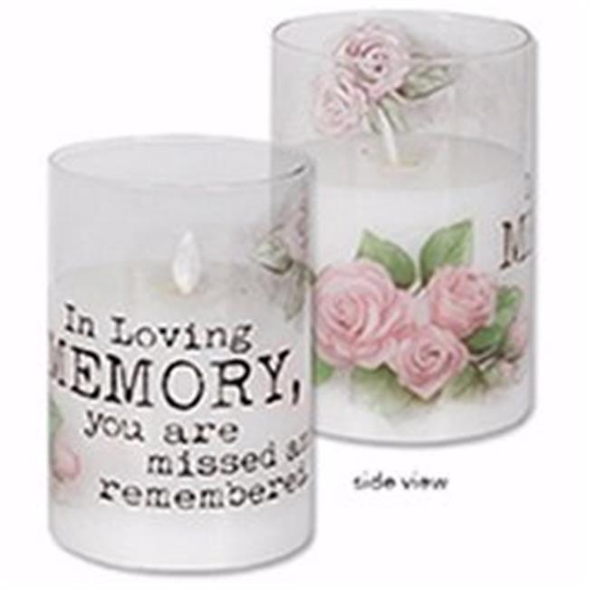 Hurricane CandleFlameless FlickerIn Loving Memory W/Timer (6 X 4 )
