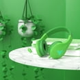 thumbnail image 1 of Lindos auriculares con micrófono para niños, Auriculares LED inalámbricos compatibles con verde, 1 of 7