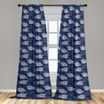 thumbnail image 2 of Marine Window Curtains, Repetitive Pattern of Corals Ocean Deep Sea Underwater Concept Modern Aquatic, Lightweight Decor 2-Panel Set with Rod Pocket, Pair of - 28"x84", Violet Blue White, by Ambesonne, 2 of 3