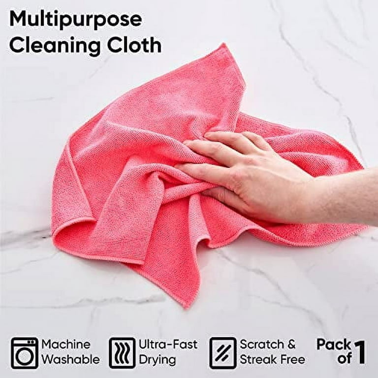 Scrubit 12 Pack Microfiber Cleaning Cloth Lint & Streak Free Rags for House, Cars, Kitchen and Screens - Super Absorbent and Soft Wash Cloths (12 x