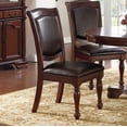 thumbnail image 4 of Royal Majestic Dark Brown Traditonal Kitchen Dining Room 9pc Set Dining Table w Leaf 6x Chairs 2x Arm Chairs Faux Leather, 4 of 11