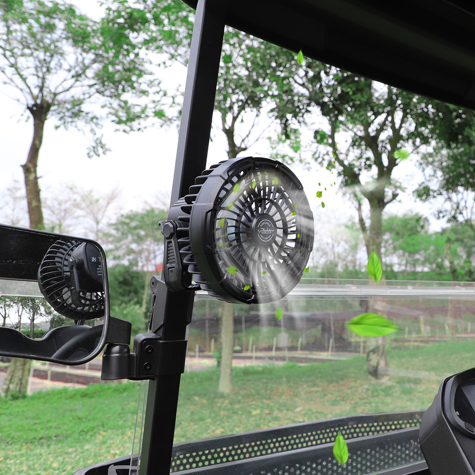 Roykaw Golf Cart Portable Rechargeable Fan w/LED Lantern, Camping Fan 10400mAh Battery Operated Fan