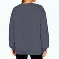 thumbnail image 4 of Xyxonk Womens Crew Neck Oversized Sweatshirts Lightweight Drop Shoulder Pullover Tunics Fall Winter Long Sleeve Sweatshirt with Pocket Solid Color Outfit,Dark Gray XL, 4 of 6