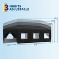 thumbnail image 2 of Riedhoff 10x30 ft Pop up Canopy Tent with 8 Sidewalls,Portable Roller Bag & Accessories,Black, 2 of 7