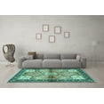 thumbnail image 3 of Ahgly Company Machine Washable Indoor Rectangle Persian Turquoise Blue Traditional Area Rugs, 7' x 9', 3 of 4