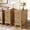 Wood Color, variant on Tribesigns Narrow Side Table with Drawers, Solid Wood End Table with 3 Drawers, Fully Assembled Nightstand Slim Bedside Table for Small Spaces, Living Room, Bedroom, Black