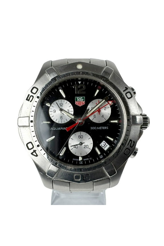 Pre-Owned TAG HEUER Aquaracer Stainless Steel Silver x Black Men's Watch... (Good)