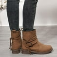thumbnail image 6 of Tawop Womans Boots Mid-Calf Chunky Heel Winter Fall Boots, 6 of 8