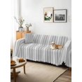 thumbnail image 3 of Gray Stripes Couch Cover for 2 Cushion Sofa, Vintage Minimalist Lines Texture Washable Loveseat Sofa Covers Slipcover for Sectional Sofas L-Shaped, Couch Throw Cover 71"x118", 3 of 9