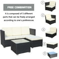 thumbnail image 4 of 3 Piece Patio Furniture Set,All-Weather Outdoor Sectional Sofa Set,Patio Conversation Set with Table & Cushions for Patio Deck Garden Poolside Yard,Beige, 4 of 13