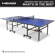HEAD Collapsable Ping Pong Table with Net, 108 x 60 x 30 inches, Blue
